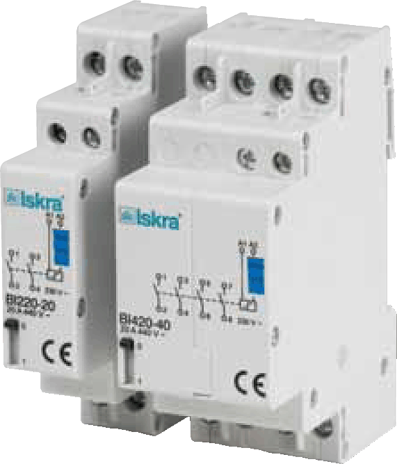 Hager Contactor: 2-pole installation; 25A; 24VDC; NO x2; -10÷50°C